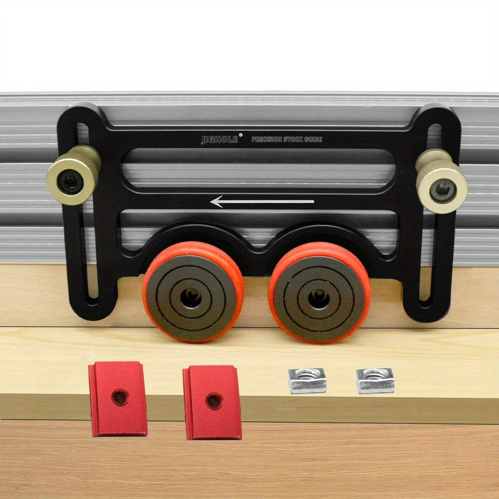 Feather Board Roller Guide for Table Saw ¨C Aluminum Alloy One-Way Safety Stock Feeder with T-Track Mount, Anti-Kickback Woodworking Press Guide Tool