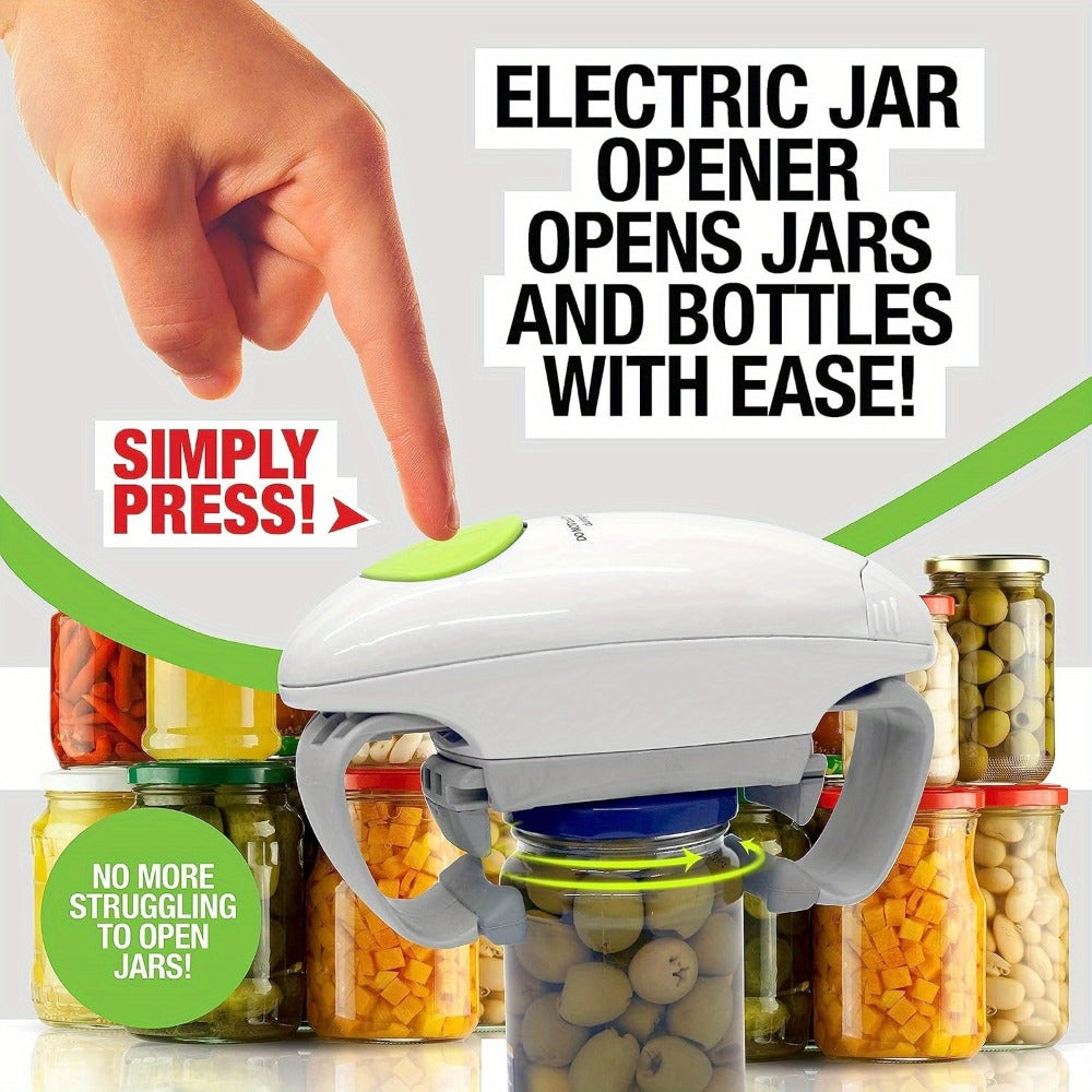 Electric Jar Opener & Bottle Opener ¨C One-Touch Automatic Lid Opener for Arthritic Hands, Seniors & Weak Grip, Battery Operated, Heavy Duty