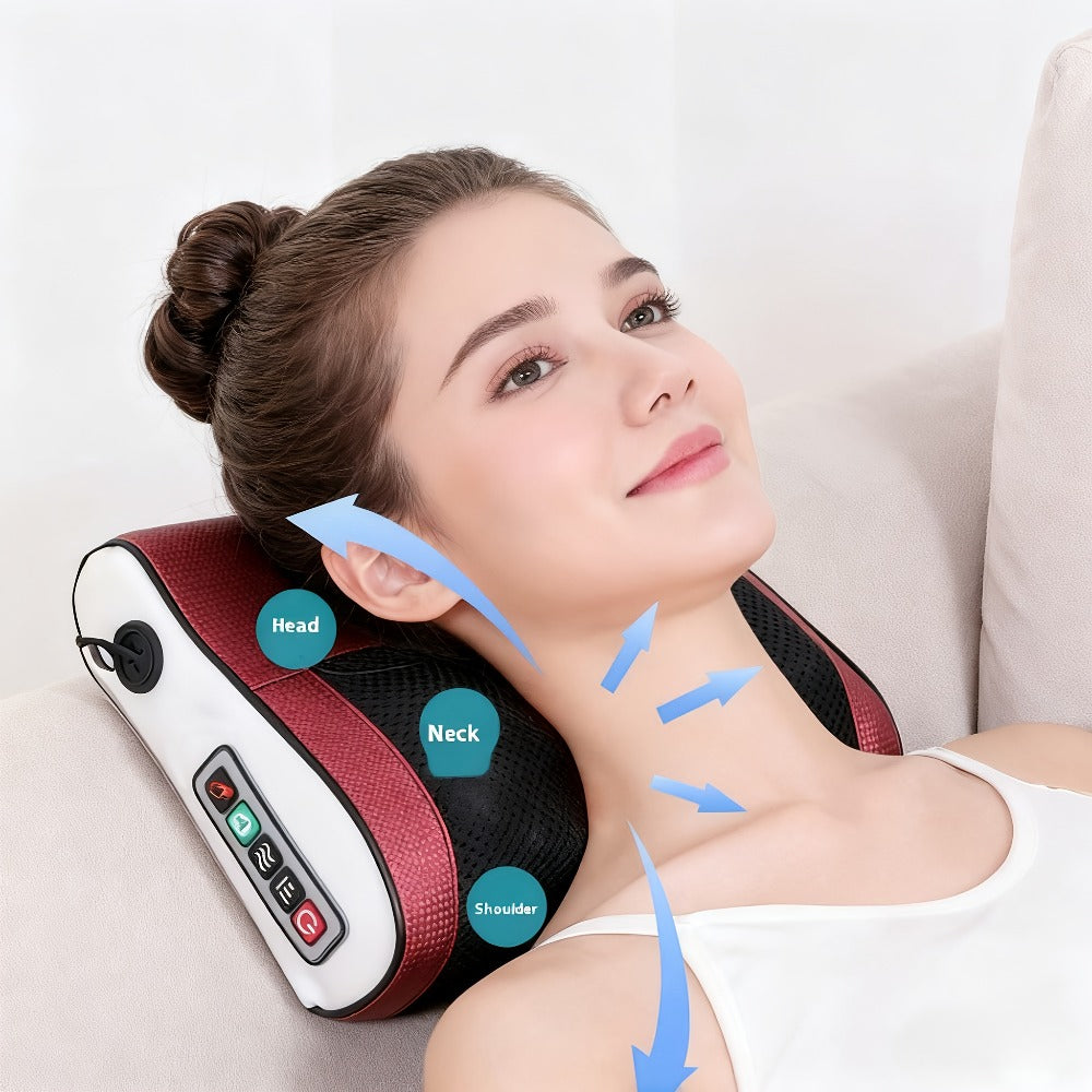 Shiatsu Neck & Back Massage Pillow ¨C Bidirectional Rotating Deep Tissue Kneading Cervical Massager for Pain Relief, Electric Massage Pillow for Neck Shoulder & Back, Gift for Mom Dad Men Women