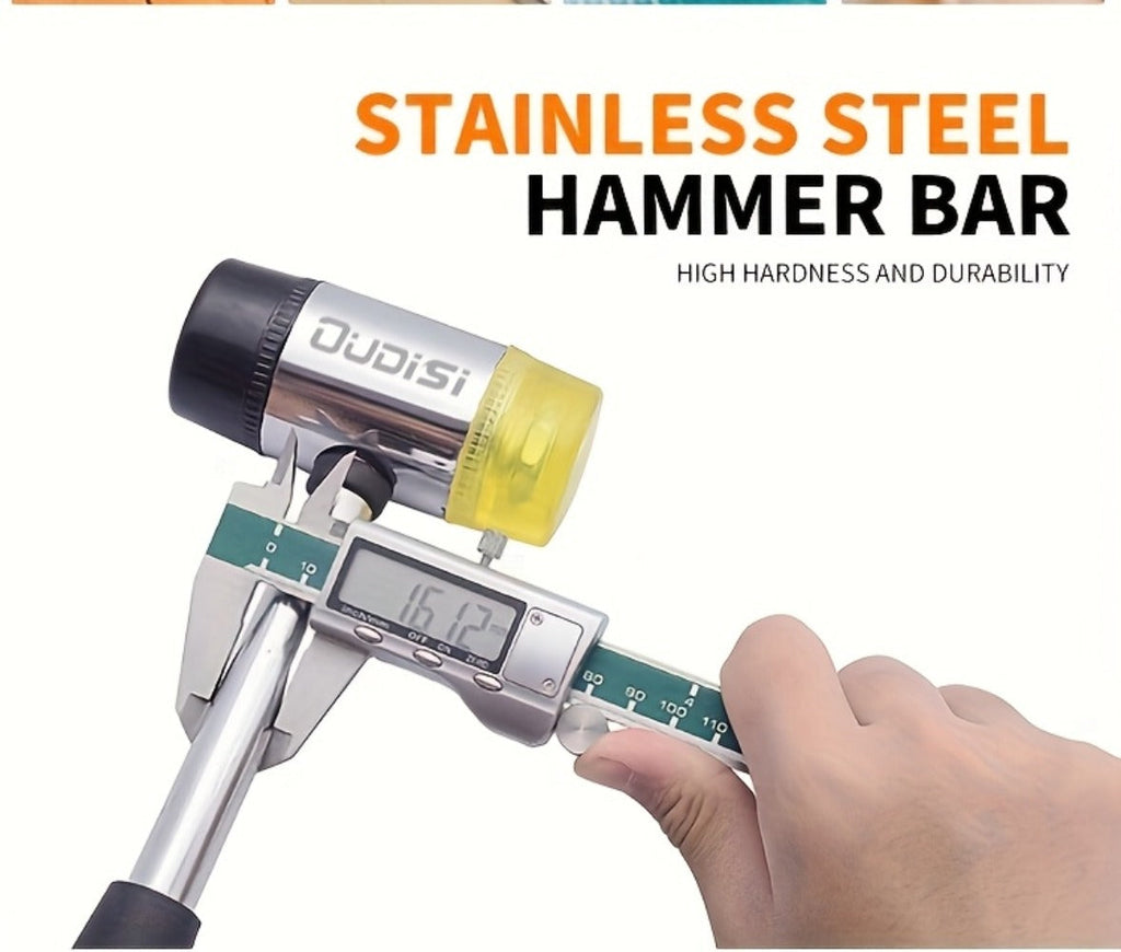 Double-Head Rubber Mallet ¨C Plastic Installation Hammer with Rubber Handle, Rebound-Proof Soft Mallet for Floor Installation, Tile, Jewelry, Leather Crafts & Woodworking (25/30/35/40mm)