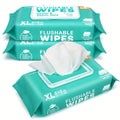 Flushable Wet Wipes Extra Large Thickened 48ct ¨C Alcohol-Free Plant-Based Butt Wipes, Septic Safe, Quick-Dispersing for Baby Sensitive Skin, Feminine & Personal Care ¨C Pack of 3 or 6