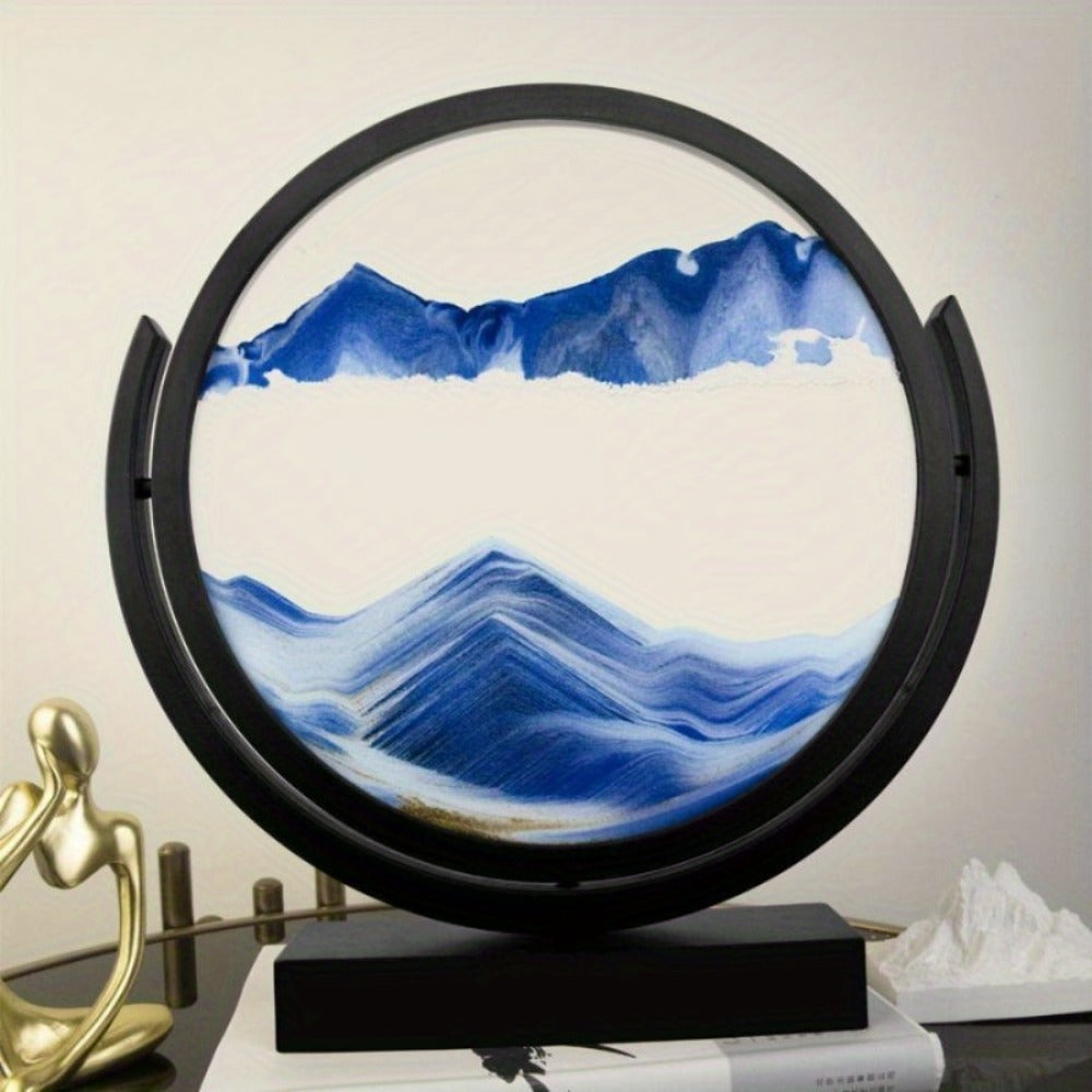 Quicksand Painting Desktop Art Sculpture - Abstract Sand Art Display Frame No Electricity Indoor Outdoor Modern Home Decor Office Desk Decoration Holiday Gift Christmas Easter Halloween