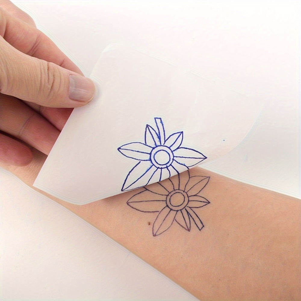 Tattoo Stencil Transfer Kit ¨C 2x Transfer Gel, 10x A4 Blank Thermal Stencil Paper & 1x Pre-Drawn Pattern Sheet ¨C Complete Tattoo Transfer Solution for Artists & Beginners