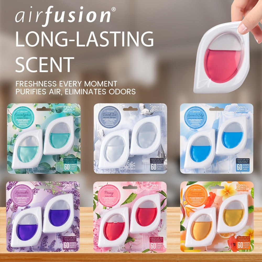 Air Freshener Odor Eliminator for Home Closet Bathroom Pets Small Space 0.25oz Up to 30 Days 6 Scents Eucalyptus Lavender Hawaiian Peach Black Ice Linens Sky 2 6 or 12 Pack