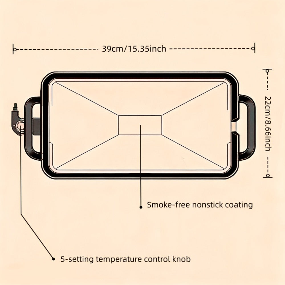 Electric Griddle with Non-Stick Coating - Large Submersible Cooking Surface, Make 15 Eggs at Once, Hassle-Free Cleanup, 2 Sizes Available - Perfect for Breakfast, Pancakes & Family Cooking