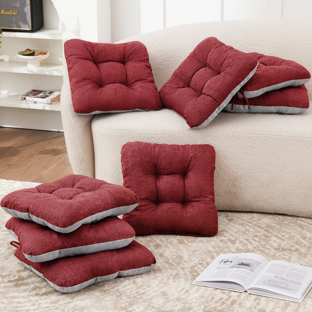 Memory Foam Chair Cushions 4/8 Pack, Non-Slip Seat Pads for Dining Chairs, Kitchen, Office & Patio ¨C Indoor Outdoor Chair Pads M/L Size