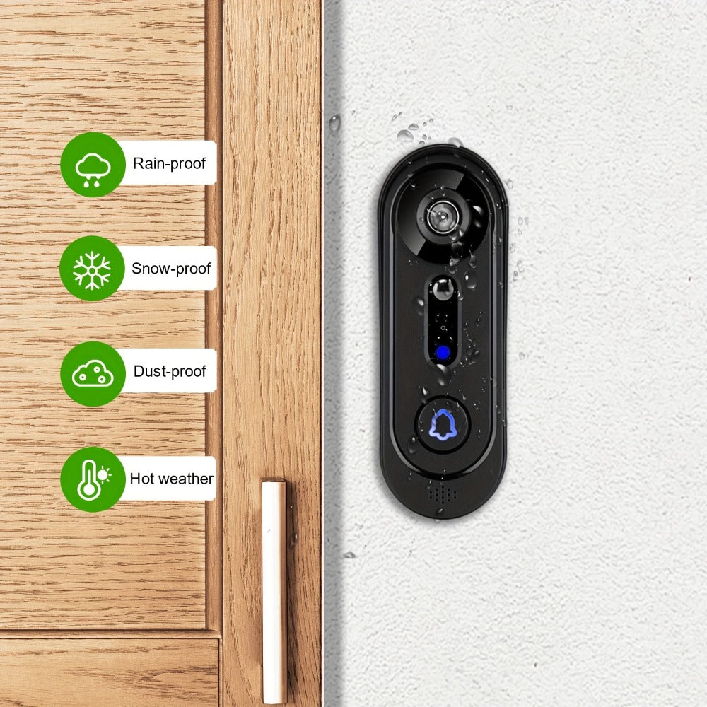 Smart Doorbell Camera 1080P HD Wireless Battery Powered ¨C Night Vision, Motion Detection, Two-Way Audio, Indoor Chime, Cloud Storage & Real-Time Alerts, 2.4GHz WiFi Easy Install No Wiring Needed