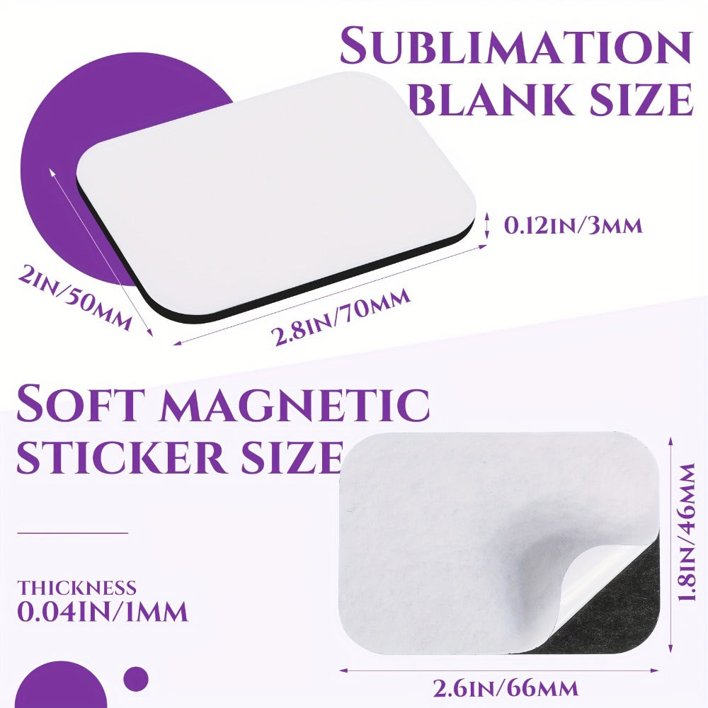 Sublimation Magnet Blanks 96 Pcs Blank Refrigerator Magnets for DIY Crafts ¨C 48 Square & 48 Rectangle Fridge Magnets for Kitchen Office Home Decor Gifts 2.8x2 Inch