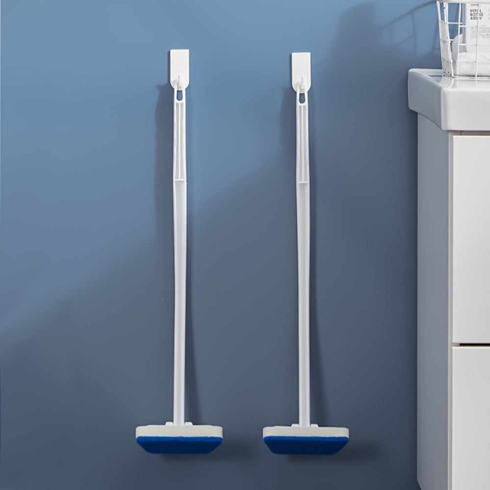 Long Handle Sponge Brush Set with Replaceable Heads for Kitchen Bathroom Tile Bathtub Cleaning ¨C 1 Handle + 6/10/15 Brush Heads, Thickened Durable Scrubber