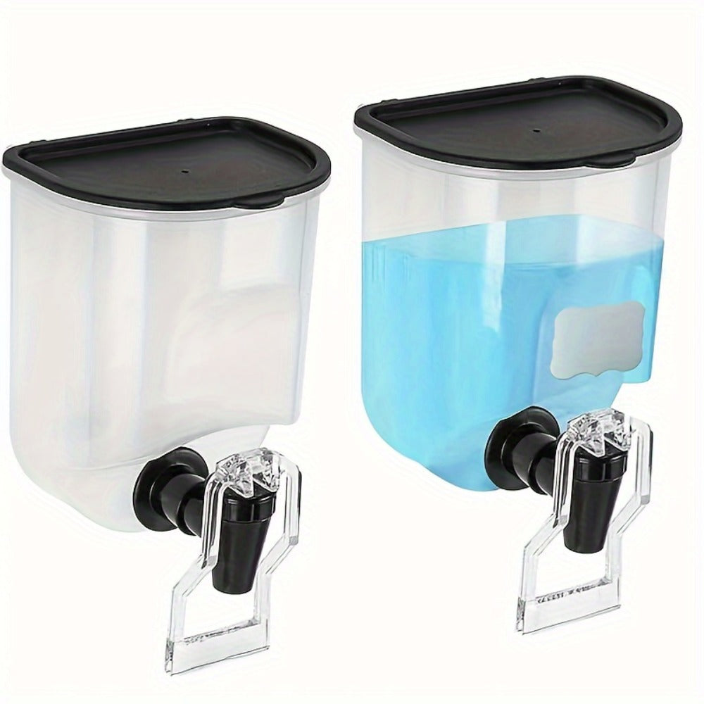 Mouthwash Dispenser Wall Mounted 2-Pack 21 oz Plastic Container - No Electricity Required, Space Saving Bathroom Organizer for Countertop Storage, Durable Refillable Liquid Soap & Rinse Dispenser