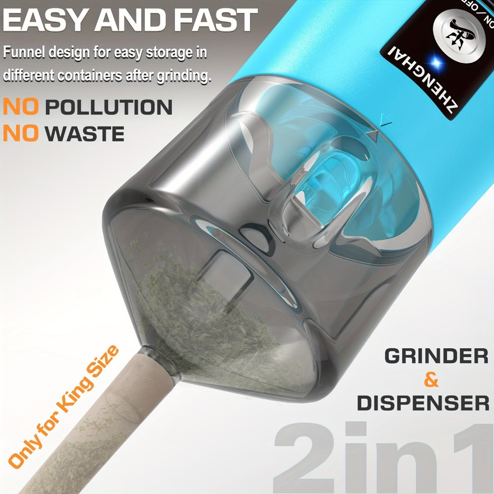 Electric Herb Grinder 150W USB-C Rechargeable - Dual Mode Pulse & Auto, Fast Grinding Dry Spices & Herbs, Compact Portable with Cleaning Brush | 6 Colors