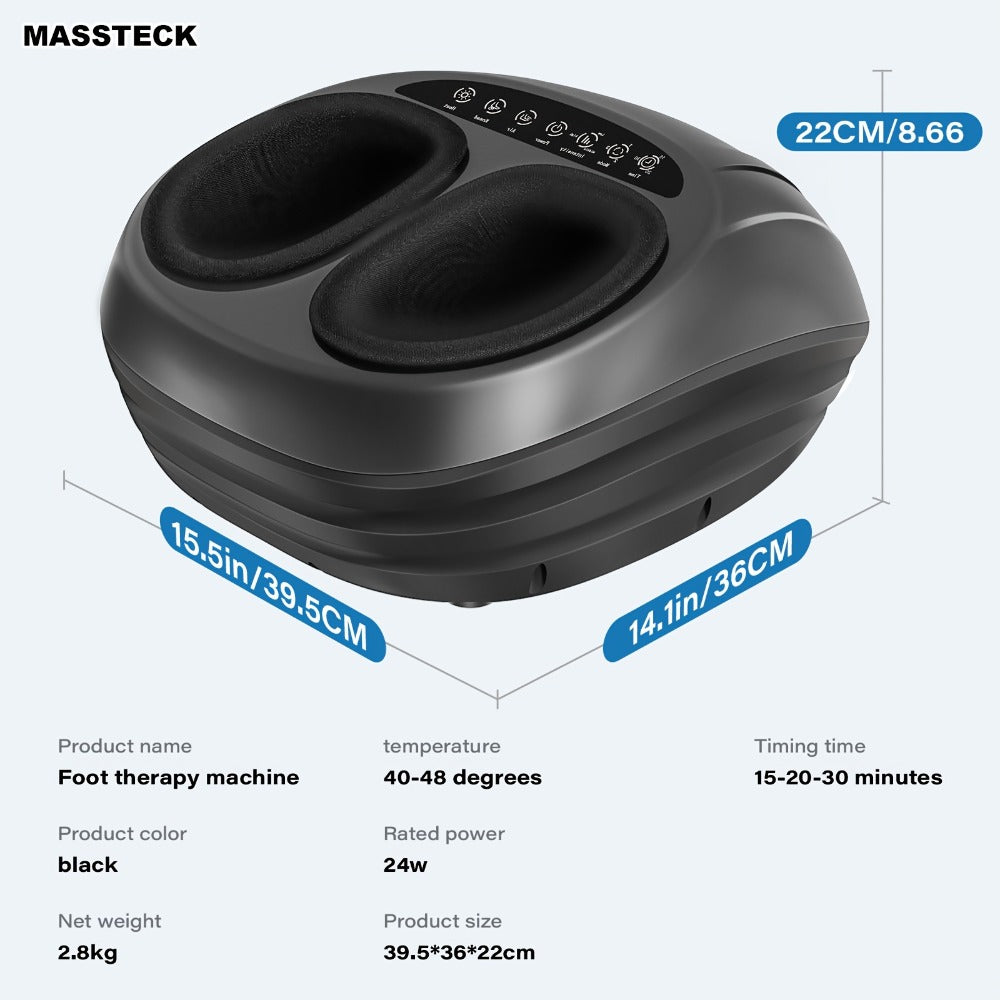 Shiatsu Foot Massager Machine with Heat ¨C Deep Kneading Electric Foot Massager for Plantar Fasciitis, Tired Muscles & Arch Pain Relief | Fits Men Up to Size 12 | Home & Office Use | Gift for Mom, Dad & Seniors