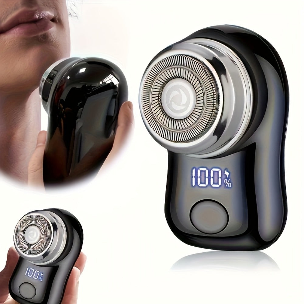 Portable Electric Razor for Men - Mini USB Rechargeable Electric Shaver, Fast Charging Cordless Beard Trimmer, Wet Dry Use, Travel & Home Office Business Gift for Men All Skin Types