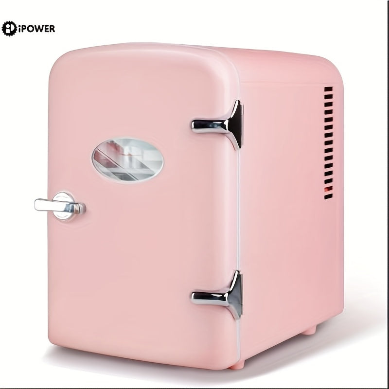 Mini Fridge Portable Cooler & Warmer 9-Can 1.59 Gal with Window ¨C Compact Skincare Refrigerator & Beverage Cooler with Cooling and Heating Function for Bedroom Office Car Travel Dorm Room