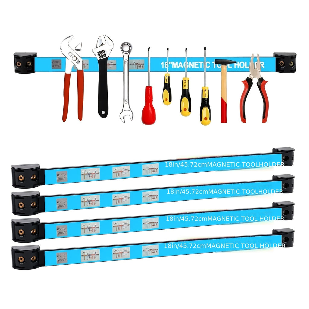Magnetic Tool Bar Wall Mount Tool Holder 12/18 Inch ¨C Heavy Duty Iron Magnetic Knife Strip & Tool Rack for Kitchen, Workshop & Garage | Wall Mounted Tool Organizer for Knives, Chisels & Hardware Tools