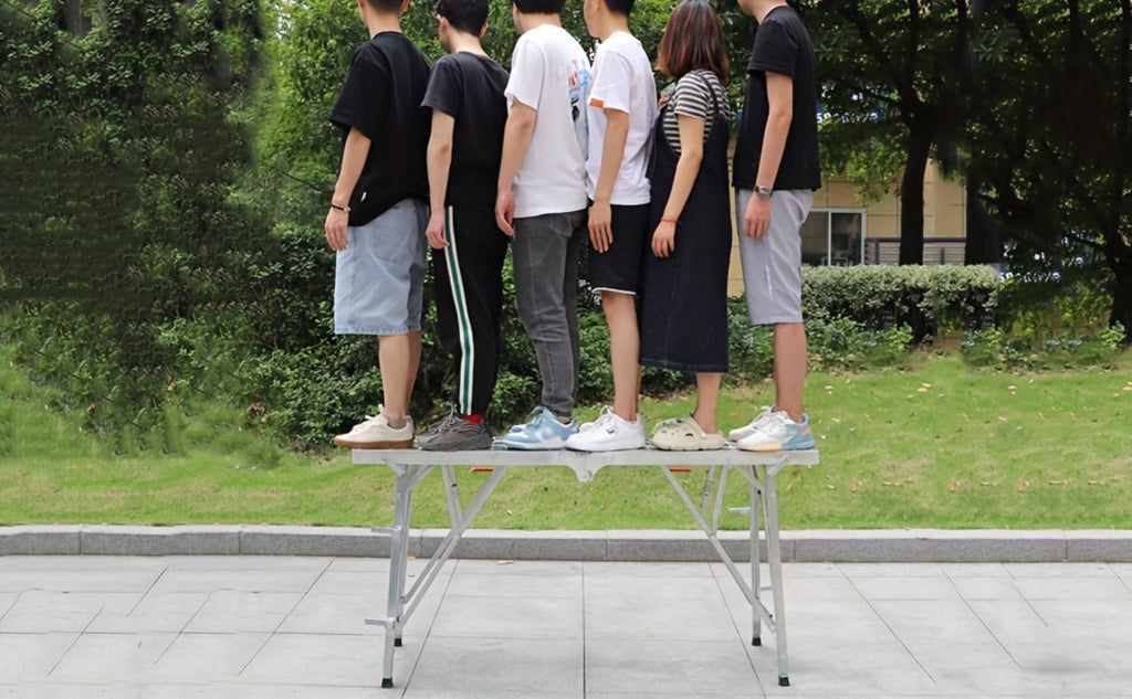 Adjustable Folding Scaffolding Work Platform 800 lbs, Portable Drywall Bench Step Ladder with Anti-Slip Feet & Safety Lock, Height 31.5¡±-49.2¡±, for Painting, Cleaning, Car Washing & Decorating