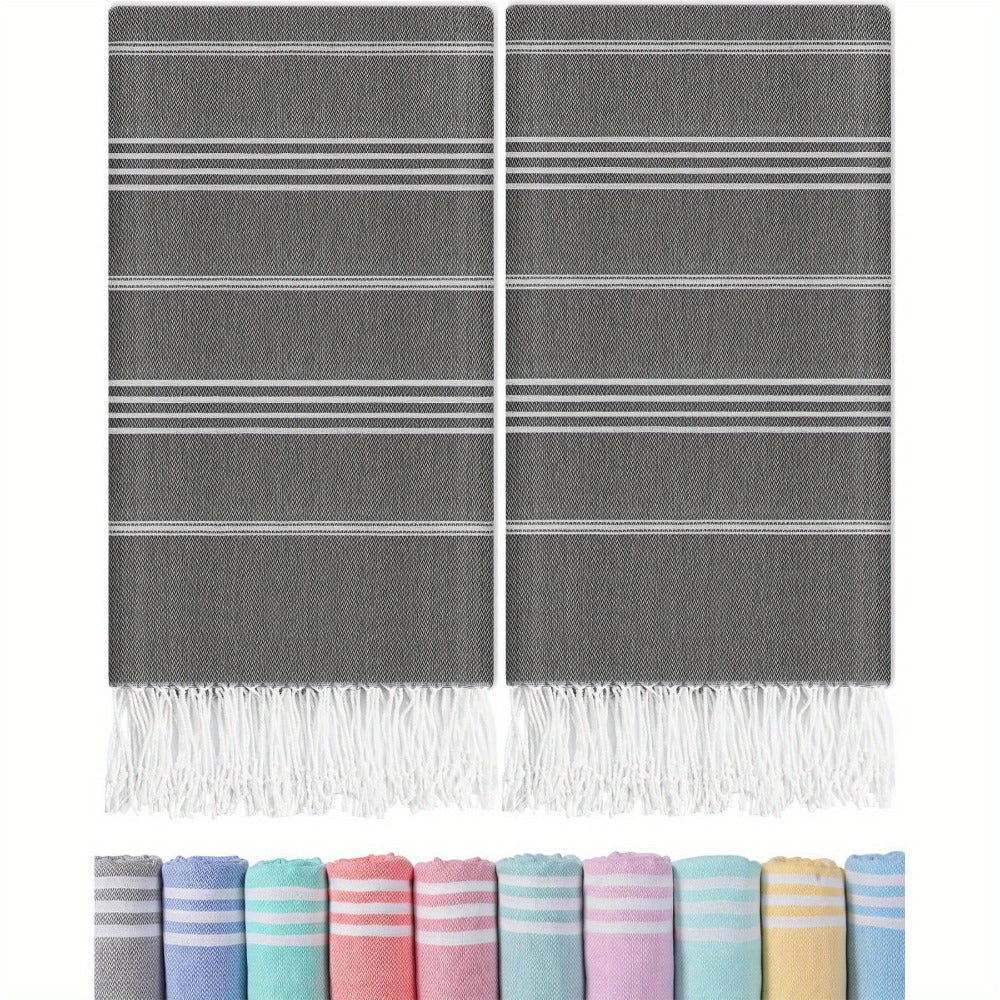 Turkish Beach Towels 2 Pack Sand Free Quick Dry Oversized Extra Large Lightweight Sandproof Compact Pool Swim Travel Camping Vacation Gift for Men Women Yellow Orange Blue Pink Purple Grey