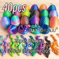 Dragon Egg Decorative Sculpture Set 40-Piece ¨C 20 Mini Dragons & 20 Dragon Eggs Figurines, 4.92¡± Dragons & 2.2¡± Eggs, Fantasy Home Decor for Office, Living Room, Holiday Party & Collectors Gift