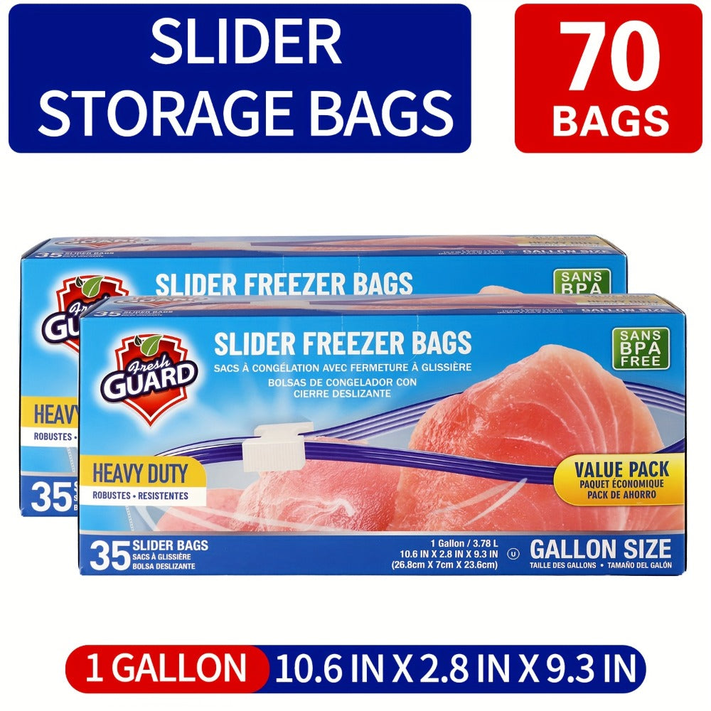 Heavy Duty Slider Storage Bags Ziplock Freezer Bags for Food Fruit Meat Vegetable Grain Kitchen