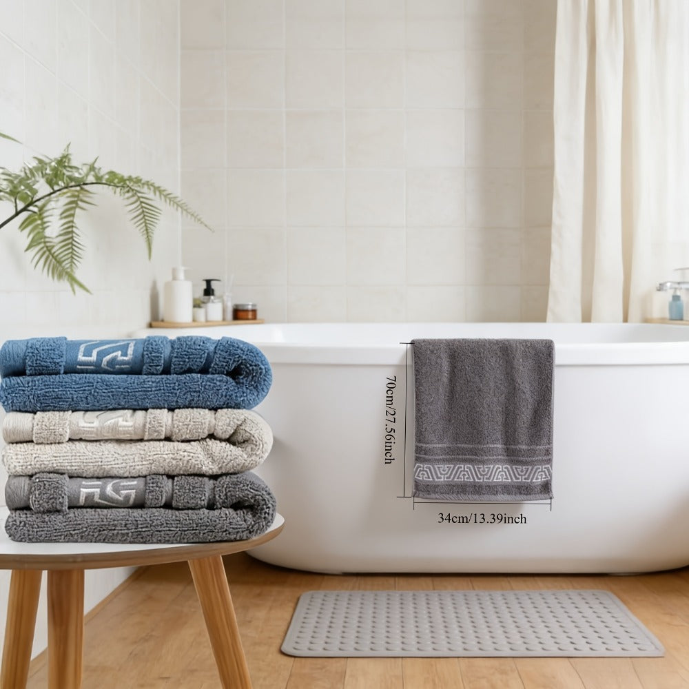 Bath Towel Set of 3 Microfiber Quick Dry 400 GSM Soft Absorbent Bathroom Towels Coastal Pattern Spa Gym Home ¡ª Luxury 3-Pack for Adults