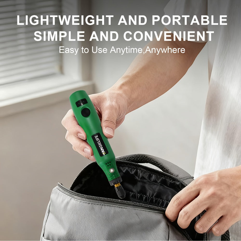 Mini Cordless Rotary Tool Kit - USB Rechargeable Li-Ion Battery, 3-Speed 5000-15000RPM, Multi-Purpose Power Tool with Accessories for Grinding, Sanding, Carving, Polishing & DIY Creations (Black/Green/Red)