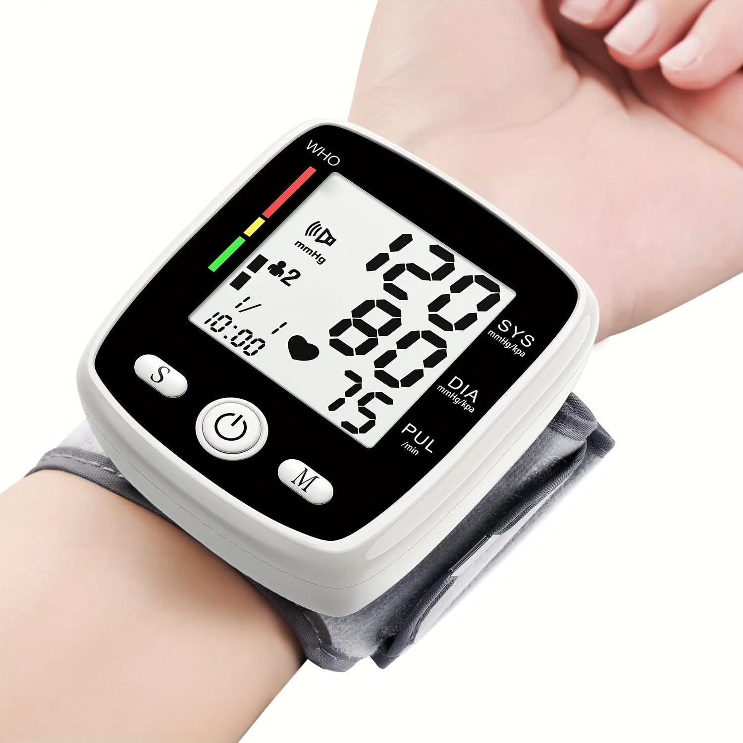 Wrist Blood Pressure Monitor - Digital BP Monitor Rechargeable with 2¡Á99 Memory, Large LCD Display, Voice Broadcast & Portable Case for Home & Travel Use (Black / White / BP188W)