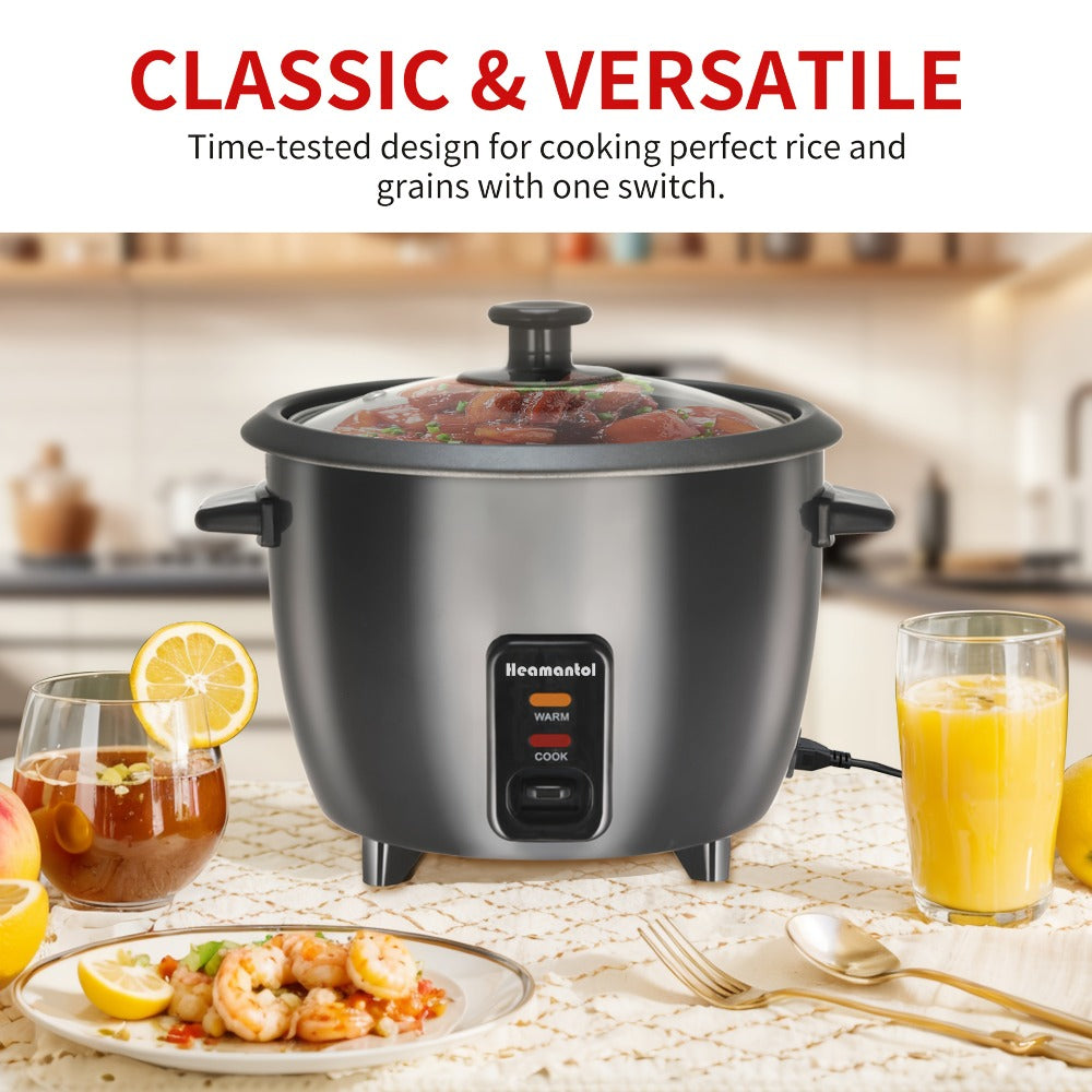 Rice Cooker & Yogurt Maker 1.5Qt ¨C 6-Cup Non-Stick Electric Rice Cooker with Auto Keep Warm, One-Touch, Stainless Steel Liner, Steamer for Rice, Oatmeal, Soup & Yogurt
