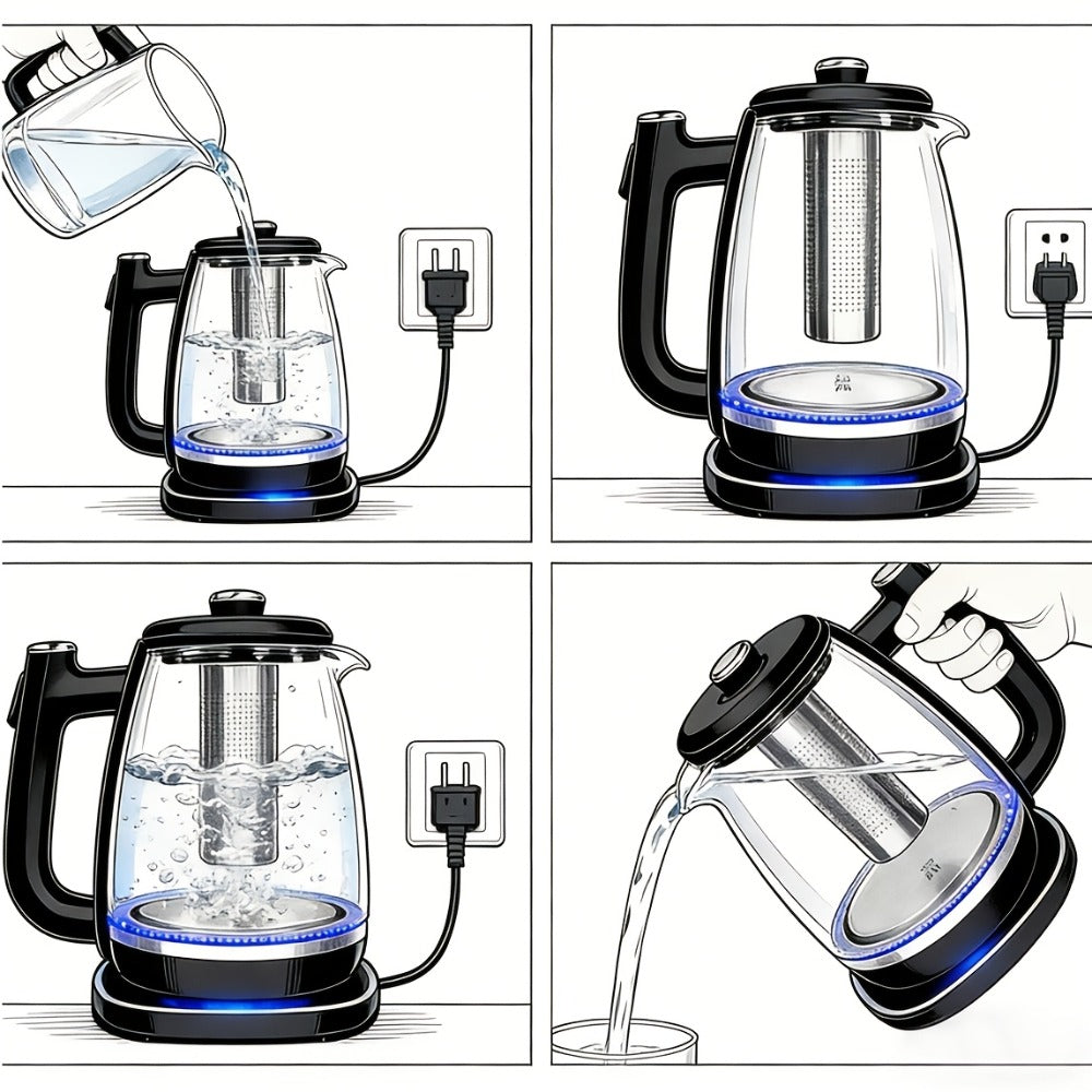 Electric Kettle 1150W Fast Heating ¨C Removable Stainless Steel Filter, Overheat Protection & Easy to Clean, Versatile Hot Water Kettle for Coffee, Tea & Drinking Water, Ideal Kitchen Gift