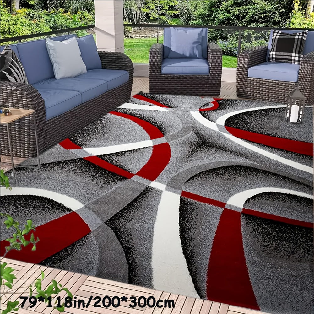 Christmas Area Rug Non-Slip Machine Washable, Abstract Geometric Holiday Mat for Living Room Bedroom Sofa Coffee Table Bedside Dining Kitchen Game Room Indoor Outdoor