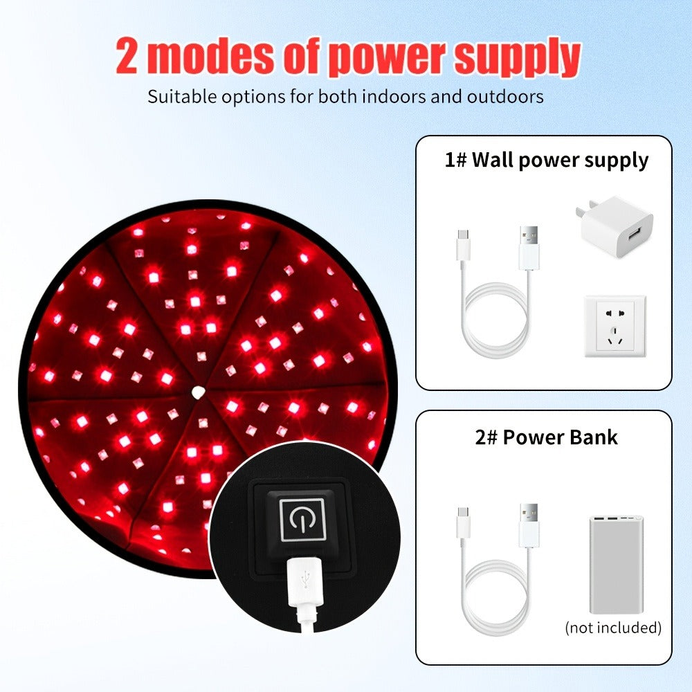 Red Light Therapy Cap for Hair Growth & Scalp Care ¨C 120 LEDs, 630nm Red Light & 820nm Near Infrared, Wearable LED Hair Therapy Helmet, Father's Day Gift for Men & Women, Black & Gray