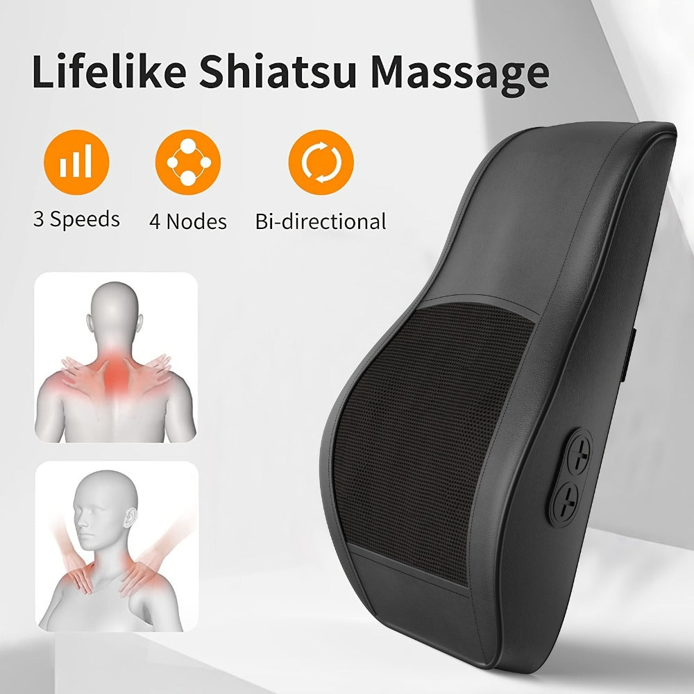Shiatsu Back Massager with Heat Deep Tissue 3D Kneading for Neck Shoulder Back 3 Massage Modes 2 Heating Levels Electric Body Massager Gift for Mom Dad Women
