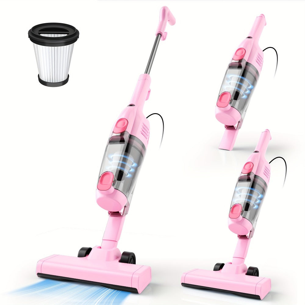 Corded Stick Vacuum Cleaner 20KPa 600W Motor 2-in-1 Bagless Upright Handheld Vacuum 0.8L Dustbin for Hard Floor Pet Hair Carpet Car Stairs Low Noise 65dB