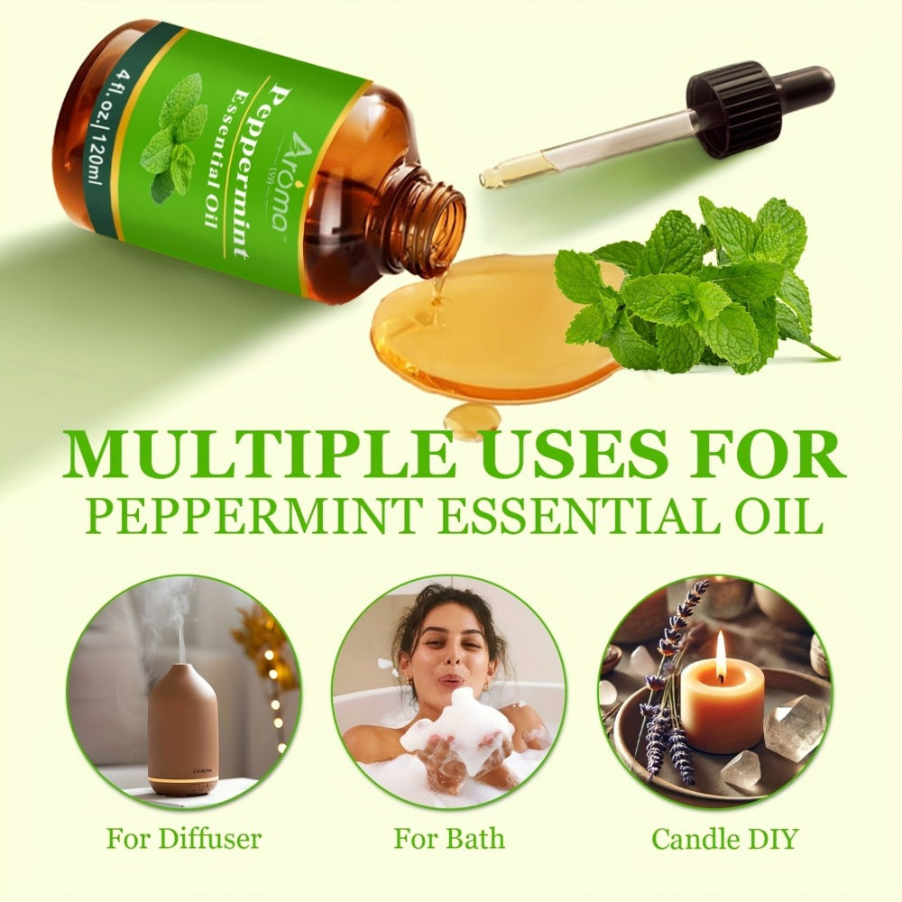 Pure Essential Oils 4oz Lavender Tea Tree Eucalyptus Peppermint Lemon Frankincense Sweet Orange for Diffuser Humidifier Soap Candle Making Body Oil Aromatherapy