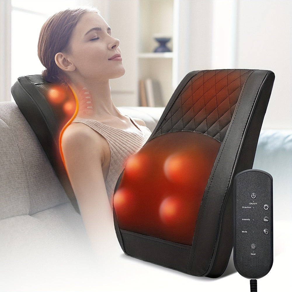 Neck Massager Pillow Heated Acupressure Electric Deep Tissue Kneading for Neck Shoulder Back Leg Muscle Relaxation Gift for Mom Dad Women Men