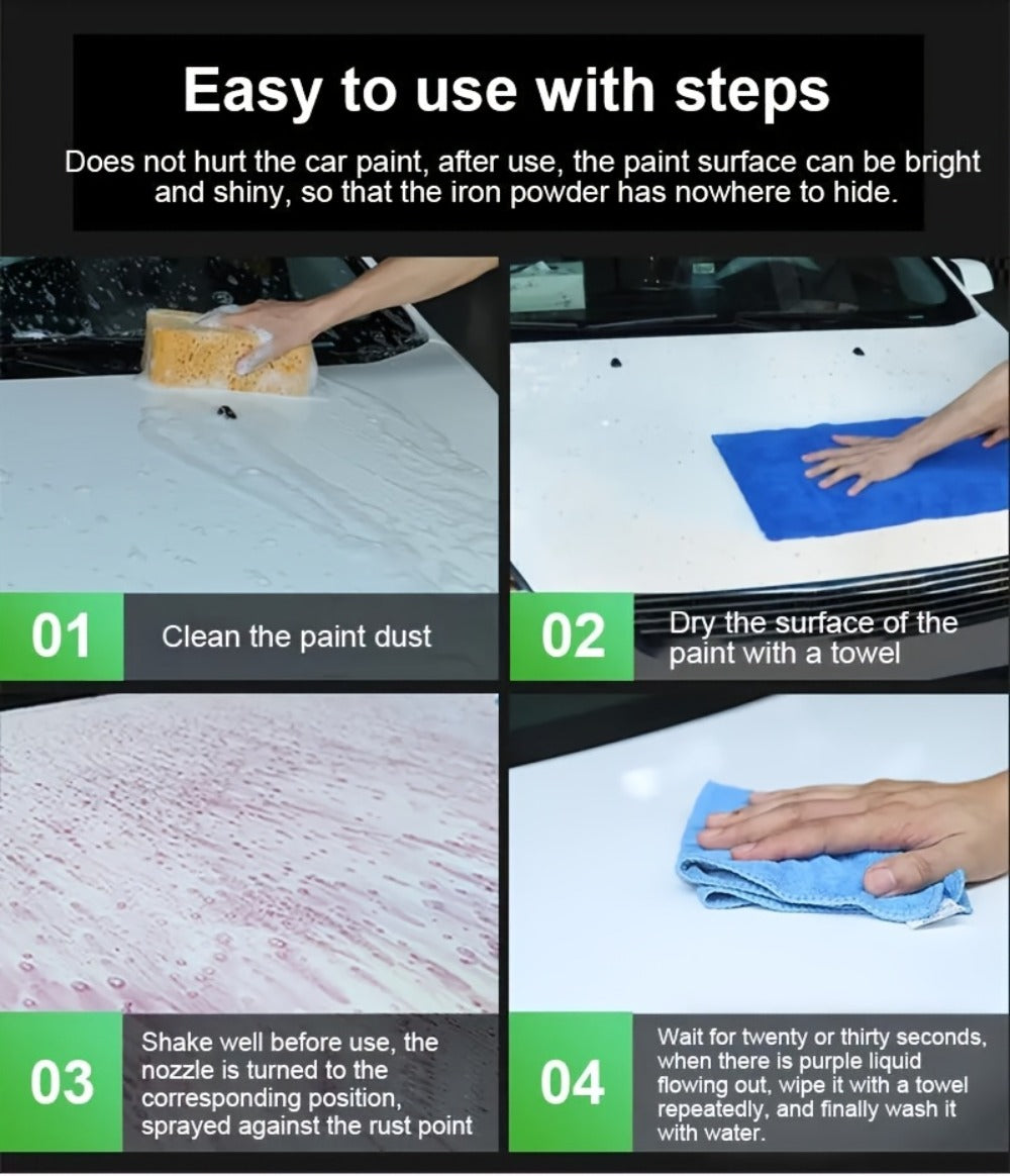 Rust Remover Spray Multi-Surface - Powerful Rust Dissolver for Car, Metal, Tile, Kitchen & Bathroom - Ammonia Formula Rust Prevention & Cleaning Tool