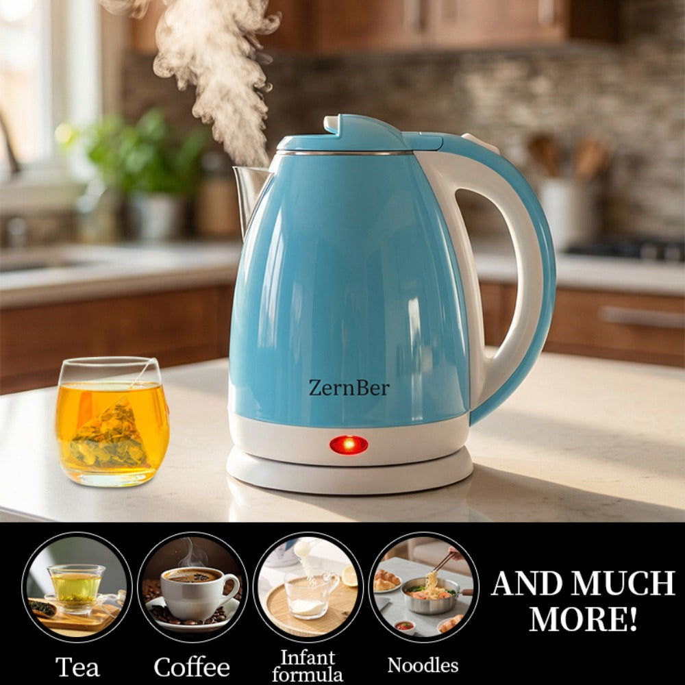 Electric Kettle 60oz 1000W with LED Indicator ¨C Fast Boiling Hot Water Kettle with Heating Base, Auto Shut-Off & Boil-Dry Protection, Perfect for Coffee & Tea, Ideal Holiday Gift ¨C Blue