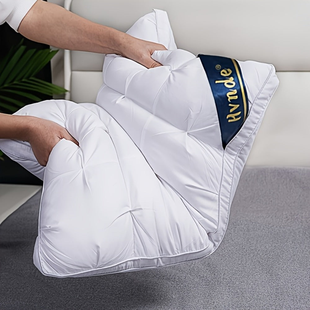 Luxury Hotel Pillows 2-Pack | King & Queen Size, Hypoallergenic Polyester Fill, Soft Satin Cover, Deep Sleep Neck Support, All-Season Non-Sinking Pillow Core, Boho Modern Design