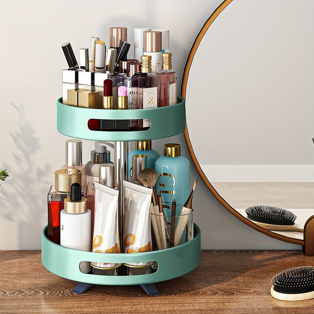 Rotating Spice Rack Double Layer Stainless Steel Countertop Corner Seasoning Storage Organizer for Kitchen Pantry Cabinet Green Silver White Black