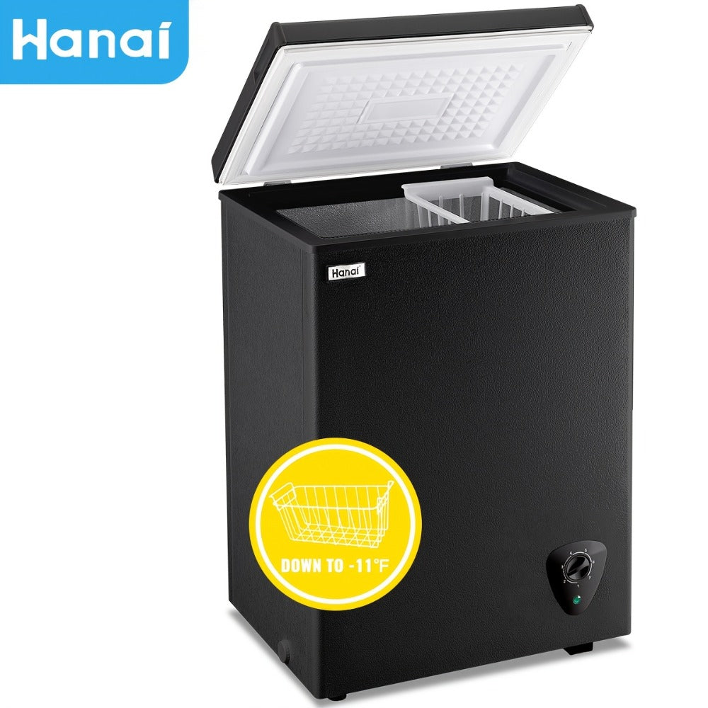 Chest Freezer, Compact Mini Deep Freezer with 7-Level Temperature Control (-11.2¡ãF to 50¡ãF), Low Noise R600a Compressor, Removable Basket ¨C 3.8 Cu Ft Upright Freezer for Dorm, Apartment, Garage & Home Kitchen