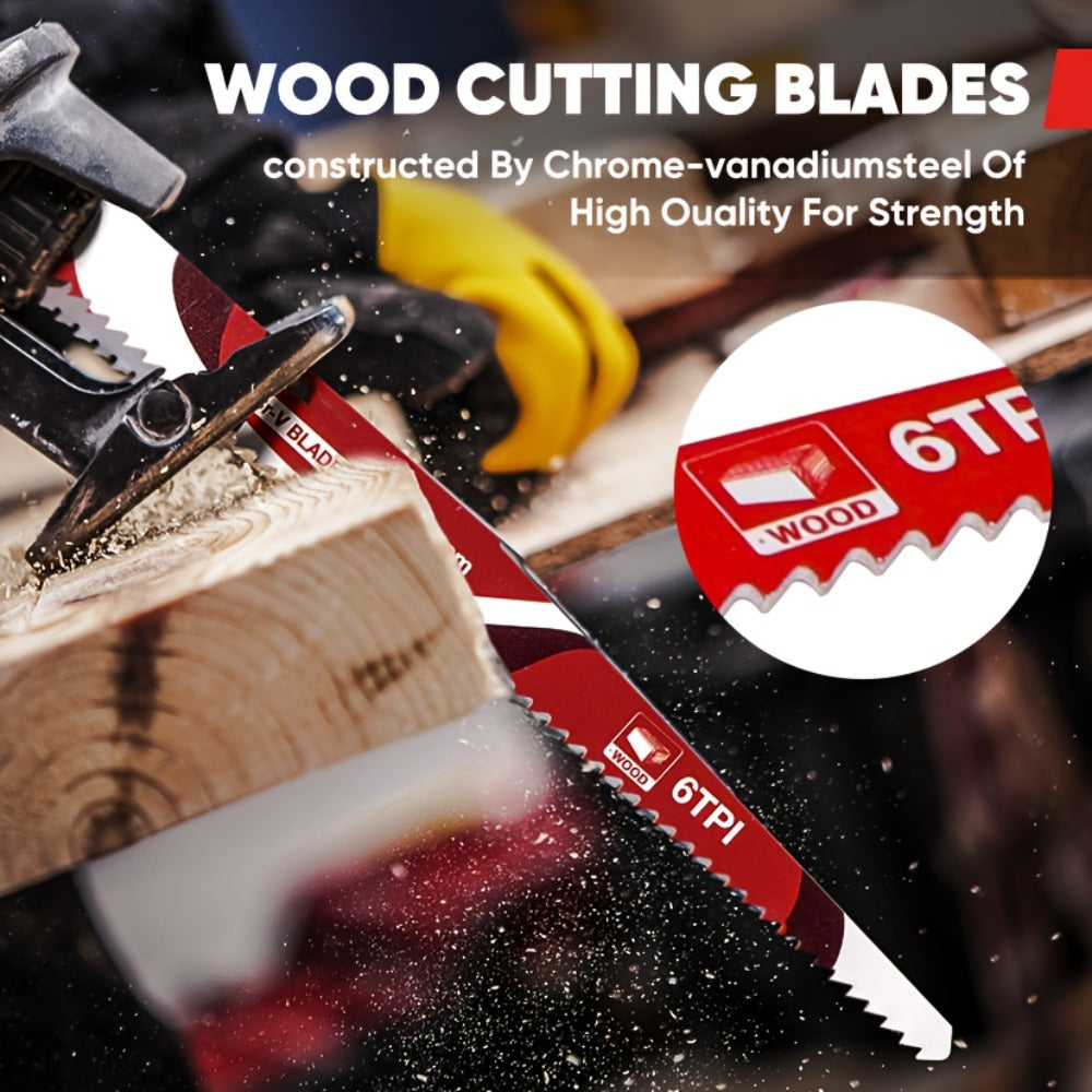 Reciprocating Saw Blades Set 34-Piece ¨C Universal Fit Heavy Duty Bi-Metal Blades for Metal & Wood Cutting, Demolition, Pruning, Remodeling, Compatible with DeWalt Makita Milwaukee Bosch, Storage Pouch