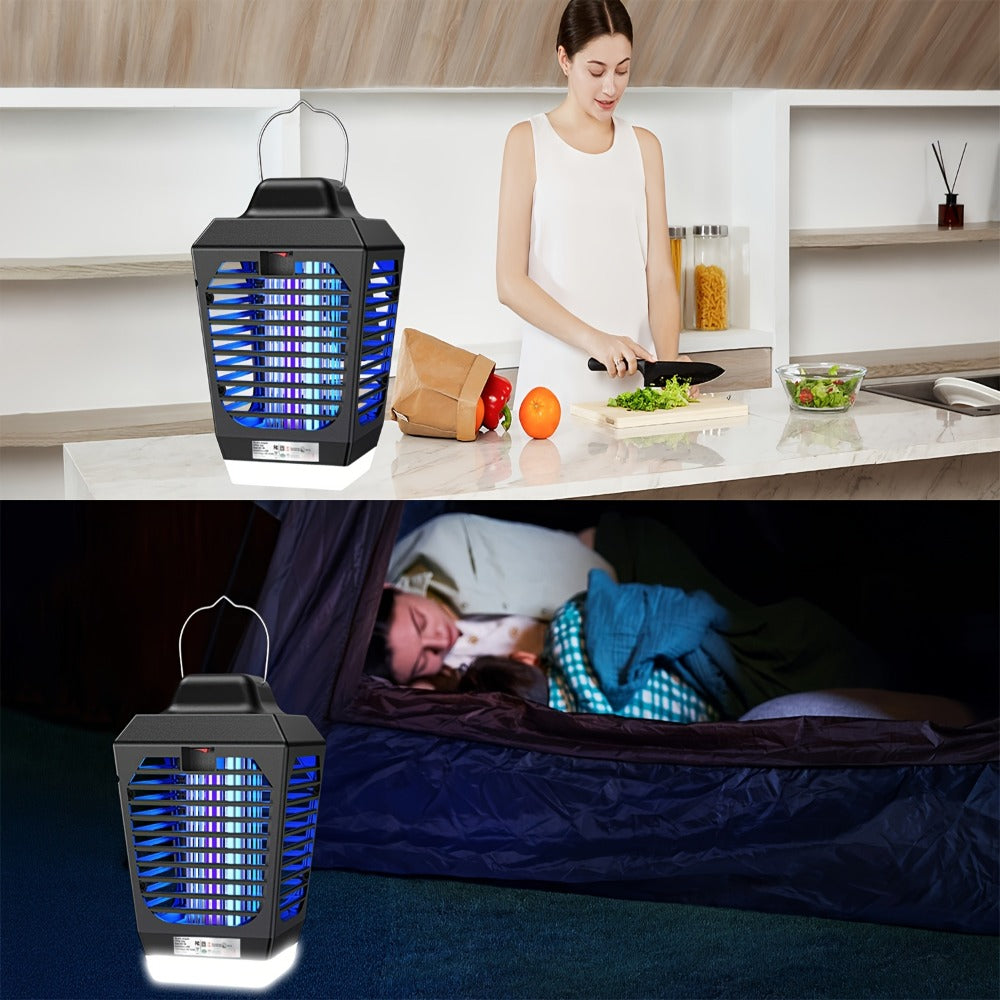 IPX4 Waterproof Bug Zapper Plug-In ¨C Electric Flying Insect Trap with LED Light & ABS Housing, Indoor Mosquito Zapper for Home, Bedroom, Kitchen & Patio, Safe Chemical-Free Fly Trap ¨C Black