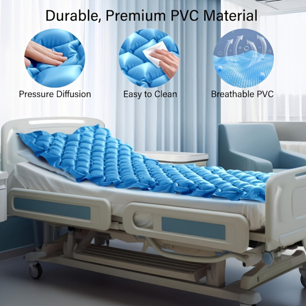 Alternating Pressure Mattress Pad Anti-Bedsore 130 Air Bladders Whisper-Quiet Pump 35x80x3 Inch Pressure Relief for Bedridden Patients Home Hospital Care