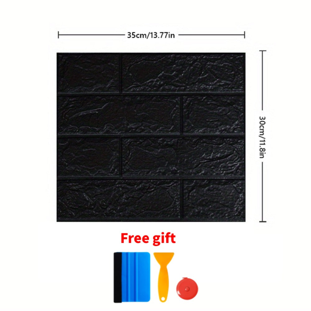 3D Peel and Stick Wood Grain Wallpaper Panels 50/100pcs - Self-Adhesive Waterproof PVC Foam Wall Tiles, Anti-Collision Textured Wall Decor for Bedroom Living Room Kitchen DIY Renovation Cut-to-Fit
