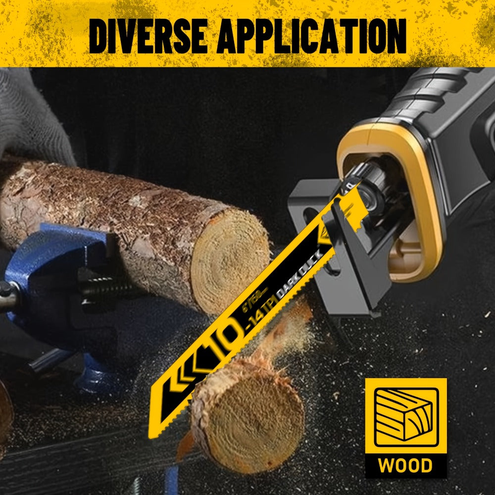 Saw Blade Set Reciprocating 12-Piece Premium Wood & Metal Cutting Blades with Storage Pouch - Heavy Duty High-Carbon Steel, Universal Fit for Cordless & Electric Saws, Pruning, PVC & Demolition