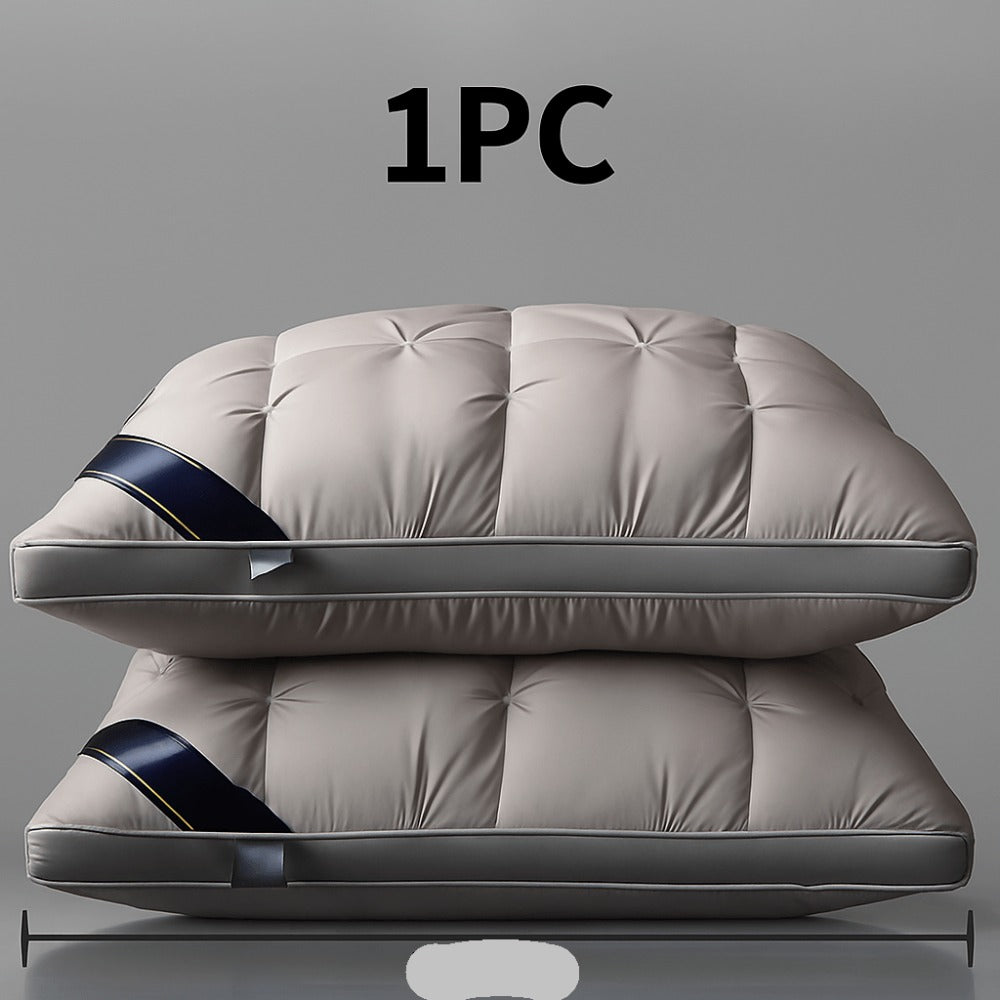 Hotel Quality Pillow Soft Polyester Fiber Bed Pillow with Zipper Closure for Deep Sleep Neck Support, Machine Washable All Season Pillow for Home Bedroom, White Grey 1 2 4 Pack