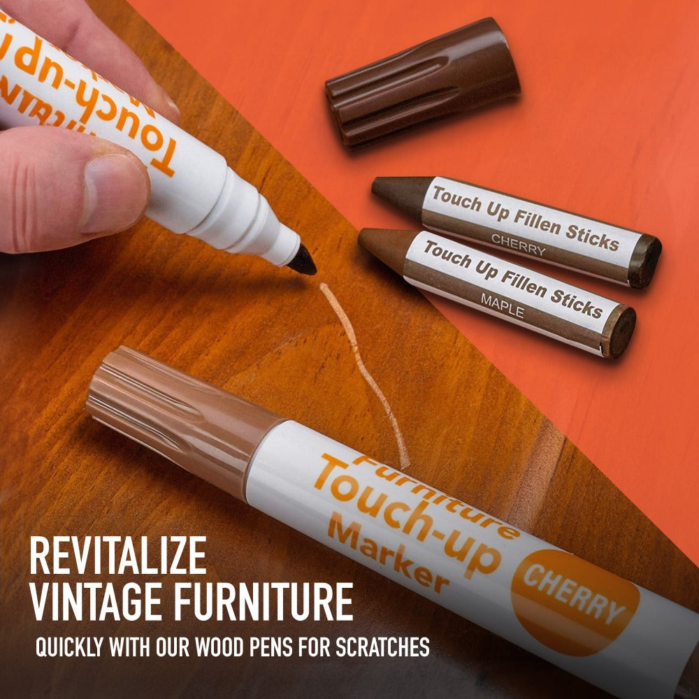 Wood Scratch Repair Kit Furniture Touch Up Markers Scratch Stain Repair Pens for Wood Furniture Tables Desks Floors Bedposts Cabinets Dark Light Mixed Colors 13 PC or 34 PC Carpenter Essential