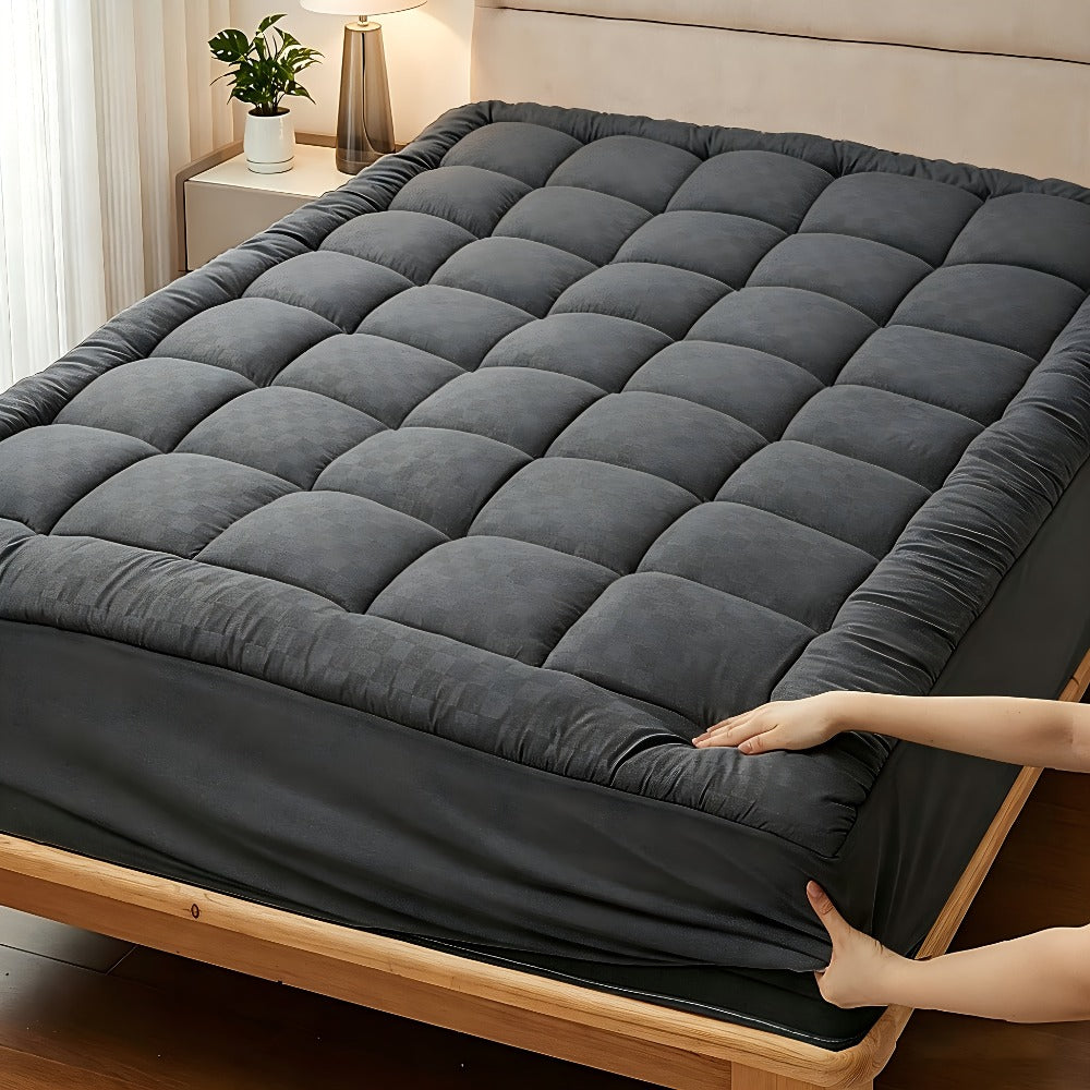 Cooling Mattress Topper Baffle Box Design Overfilled Down Alternative Pillow Top 6-8cm Plush Hotel Quality 8-21 Inch Deep Pocket Twin Full Queen King