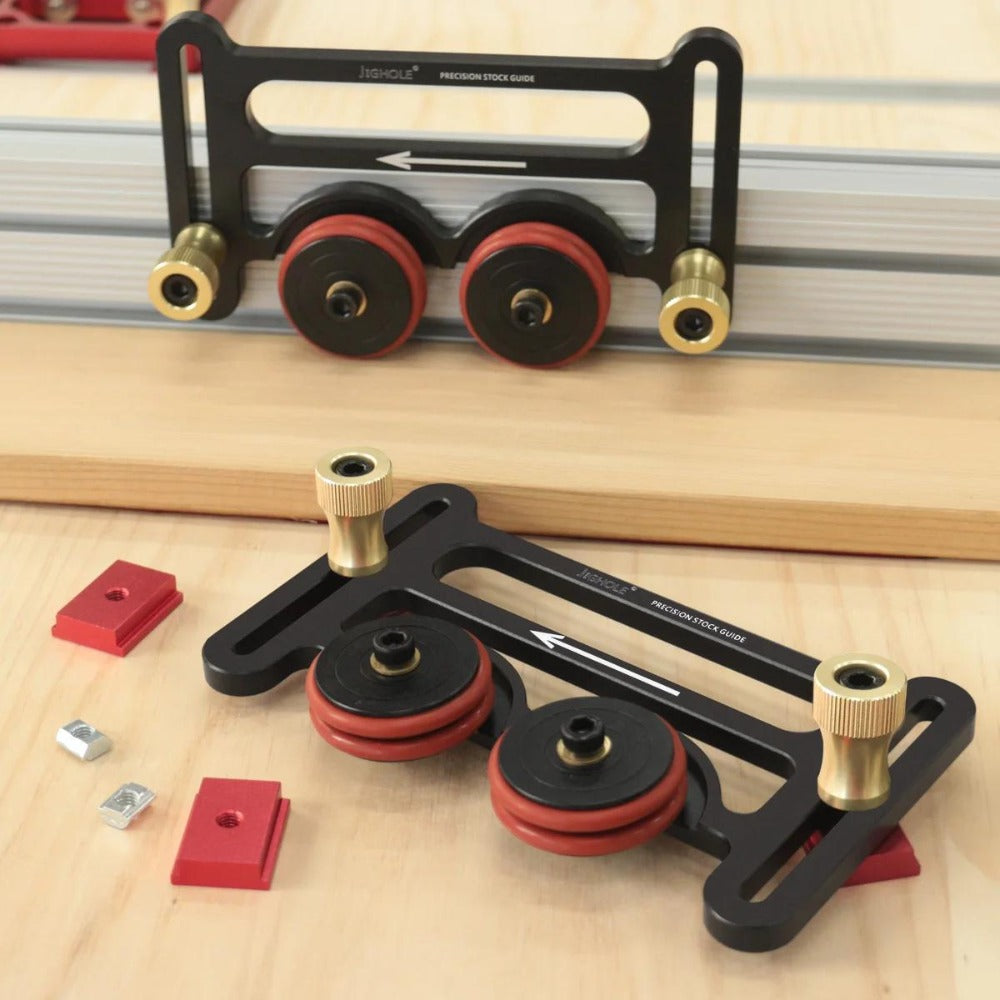 Feather Board Roller Guide for Table Saw ¨C Aluminum Alloy One-Way Safety Stock Feeder with T-Track Mount, Anti-Kickback Woodworking Press Guide Tool