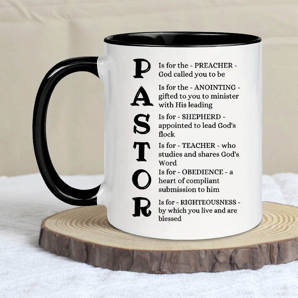 Pastor Appreciation Ceramic Mug 11oz - Insulated Coffee Cup for Hot & Cold Drinks, Dishwasher Safe, Funny Pastor Definition Gift for Him Her, Birthday Christmas Valentine Easter Present
