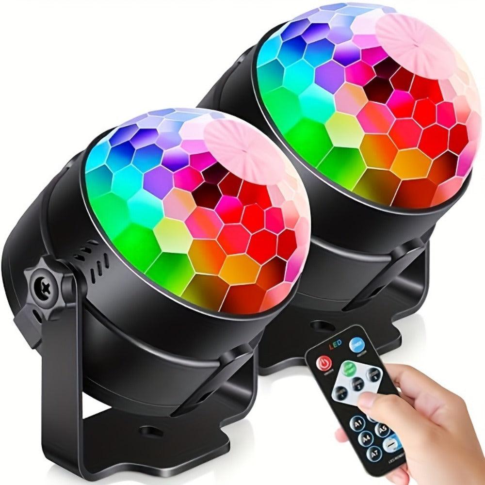Party Lights Disco Ball Strobe Light Remote Control DJ Lighting Music Sync Rotating Effect for Home Room Dance Birthday Wedding Halloween Christmas Party Decorations 2pcs or 4pcs